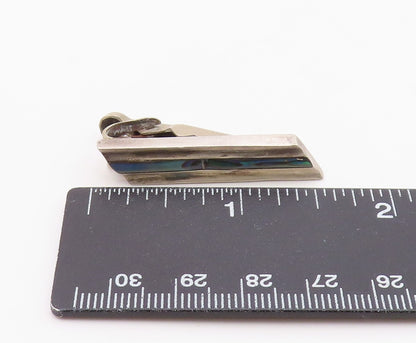 TAXCO 925 Sterling Silver  Vintage Abalone Shell Tie Clip  TR2932