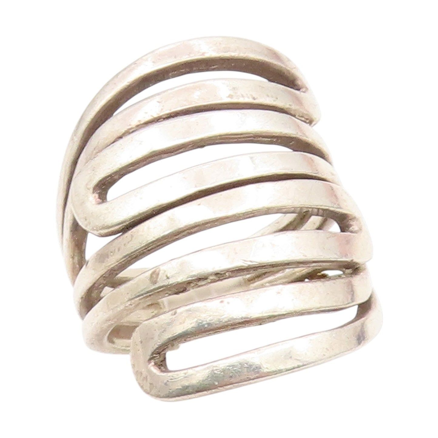 925 Sterling Silver Vintage Ring SILPADA Modernist Coil Maze  Sz 7.5  RG34388