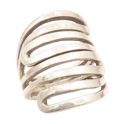 925 Sterling Silver Vintage Ring SILPADA Modernist Coil Maze  Sz 7.5  RG34388