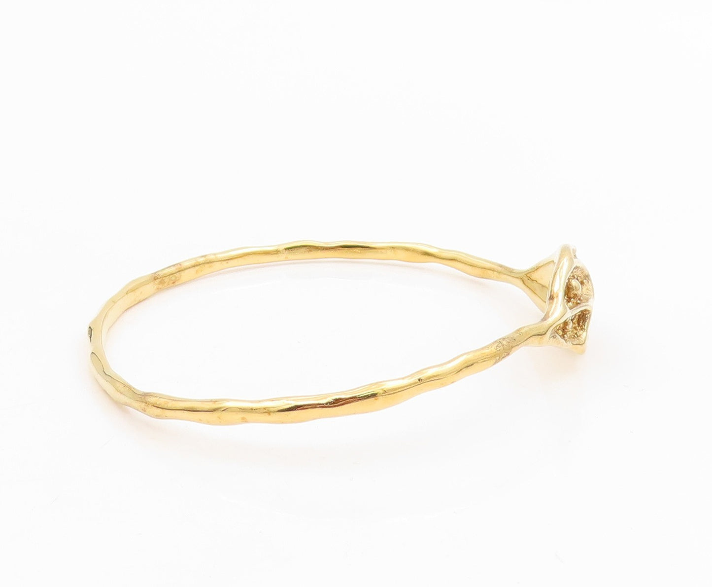 925 Sterling Silver Vintage Bracelet Gold Plated Abstract Leaf Bangle  BT11596
