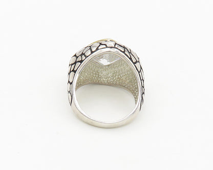 925 Sterling Silver  Cubic Zirconia Two Tone Cocktail Ring Sz 9.5  RG18304