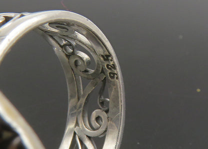 925 Sterling Silver  Vintage Tear Drop Amethyst Cocktail Ring Sz 7  RG22824