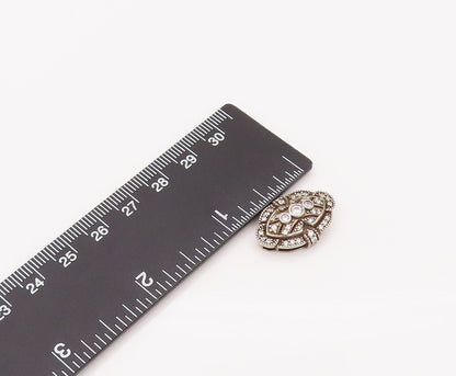 925 Sterling Silver  Vintage CZ Eye Inside The Flower Pendant  PT22104