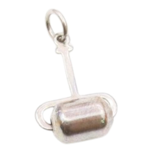 925 Sterling Silver  Vintage Paint Roller Stick Motif Charm Pendant  PT21349