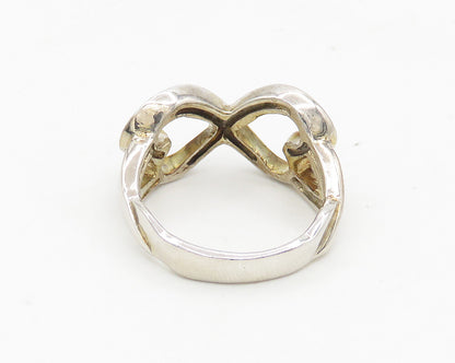 925 Sterling Silver  Vintage Shiny Infinity Love Heart Band Ring Sz 6  RG18449