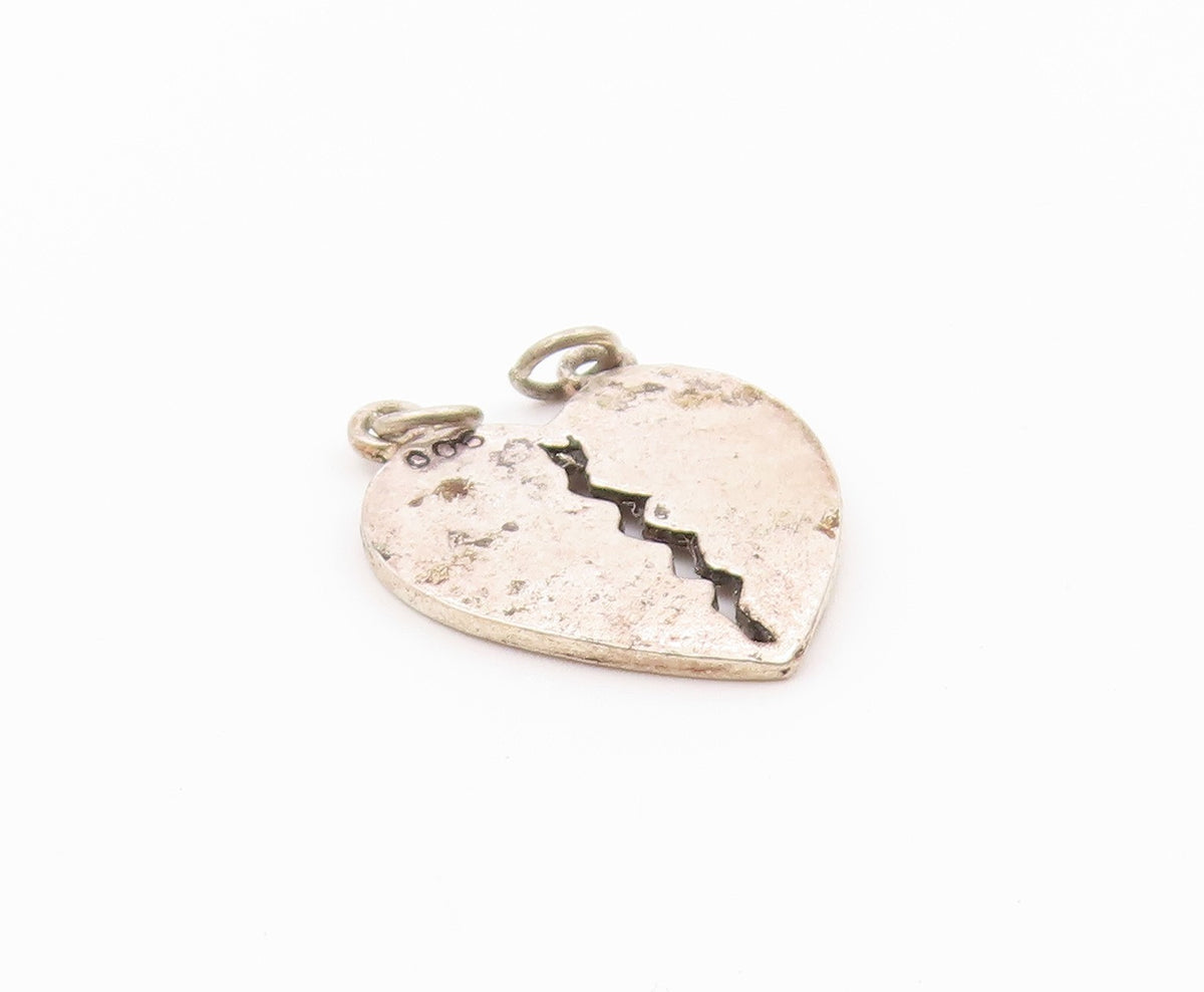 925 Sterling Silver  Vintage Male & Female Symbol Broken Heart Pendant PT18749