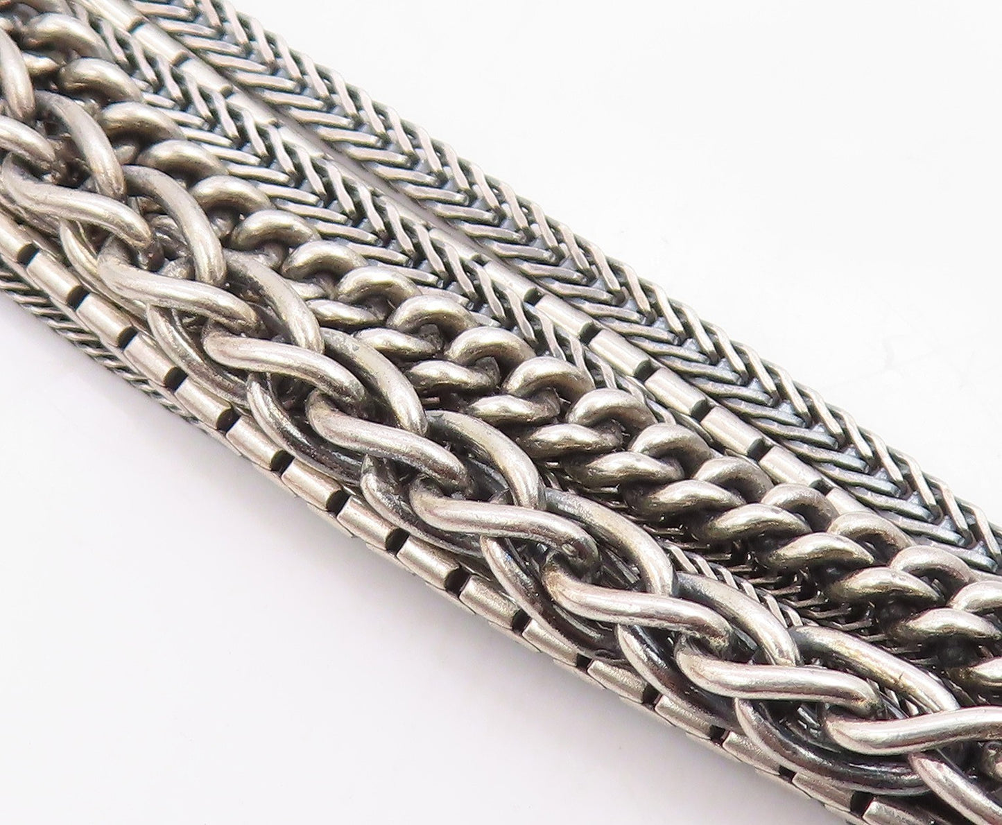 925 Sterling Silver Vintage Bracelet SILPADA Classic Multi Strand Chain  BT12068