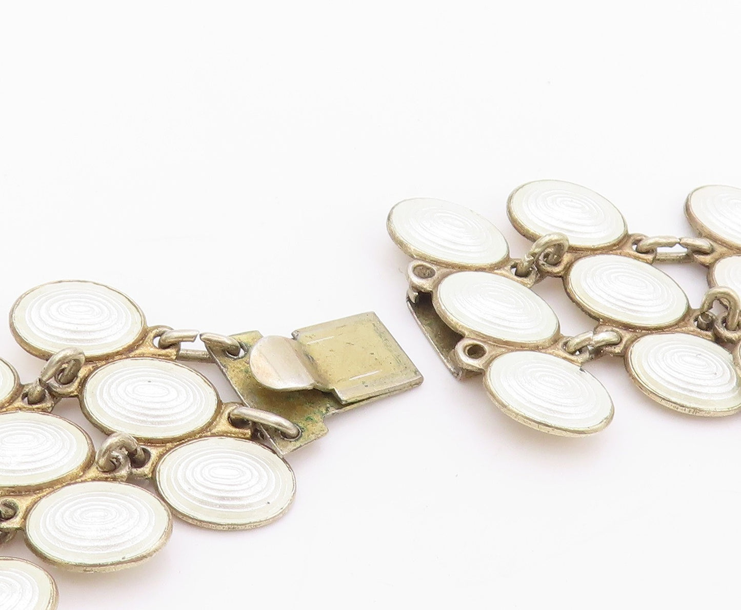 925 Sterling Silver Vintage Necklace NORWAY Designer Enameled Sea Shells  NE4481