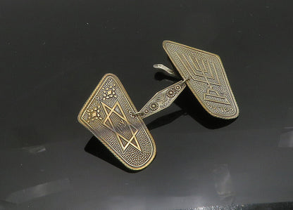 ISRAEL 925 Sterling Silver  Vintage Star Of David Menorah Sweater Clip  TR2731