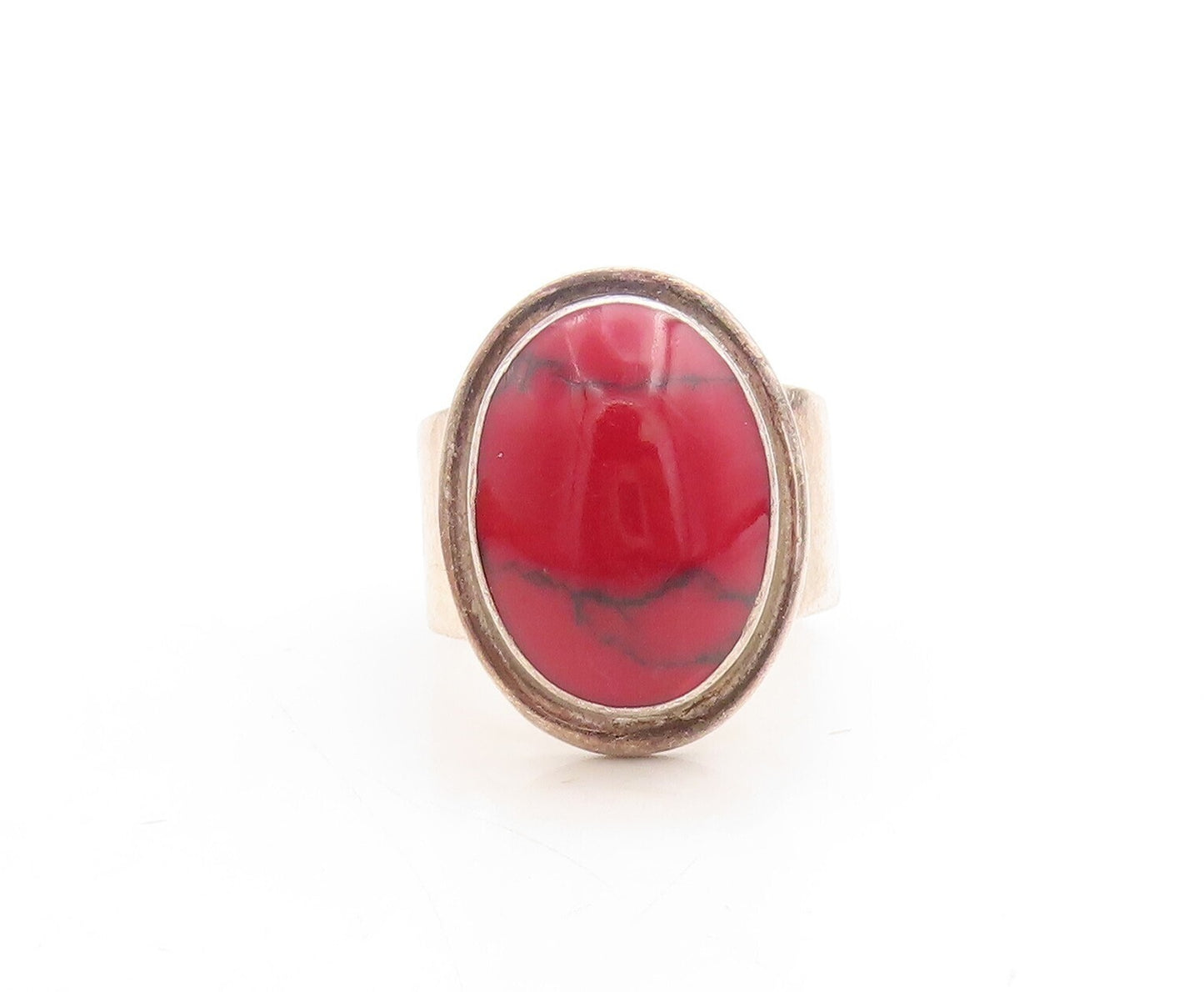 925 Sterling Silver Vintage Ring MEXICO Oval Cabochon Gemstone Sz 8  RG31515