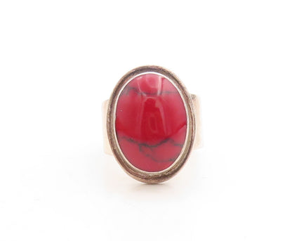 925 Sterling Silver Vintage Ring MEXICO Oval Cabochon Gemstone Sz 8  RG31515