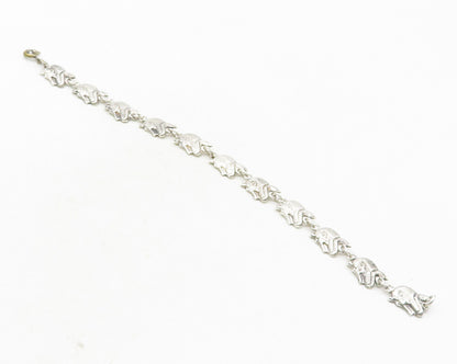 925 Sterling Silver  Vintage Egyptian Pharaoh Head Chain Bracelet  BT4244