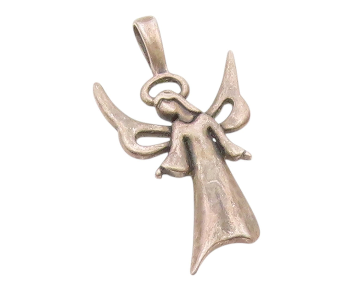 925 Sterling Silver  Vintage Angel Woman With Gown Pendant  PT21129
