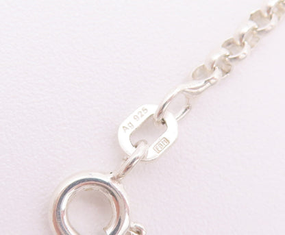 925 Sterling Silver Vintage Necklace Swirly Carved Infinity Large Bead  NE4243