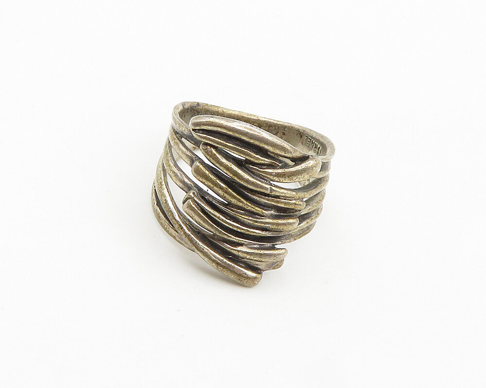 HAGIT GORALI ISRAEL 925 Silver  Vintage Split Shank Band Ring Sz 8  RG18161