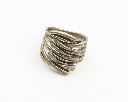 HAGIT GORALI ISRAEL 925 Silver  Vintage Split Shank Band Ring Sz 8  RG18161