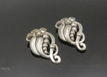 TAYLORD 925 Sterling Silver  Vintage Smooth Ribbon Swirl Fur Clips  TR2847