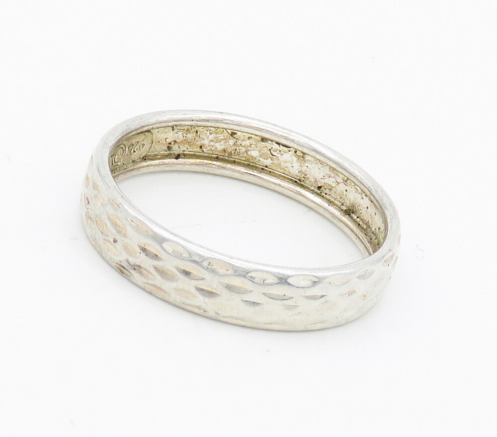 925 Sterling Silver  Shiny Diamond Cut Detail Round Band Ring Sz 6  RG16041