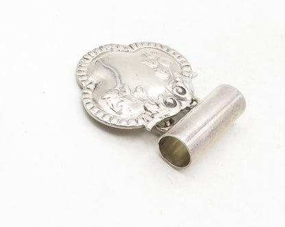 TALLERES LAGUNAS 925 Sterling Silver  Vintage Floral Vine Slide Pendant PT7937
