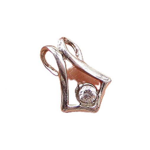 925 Sterling Silver  Round Cut White Cubic Zirconia Slider Pendant  PT2141