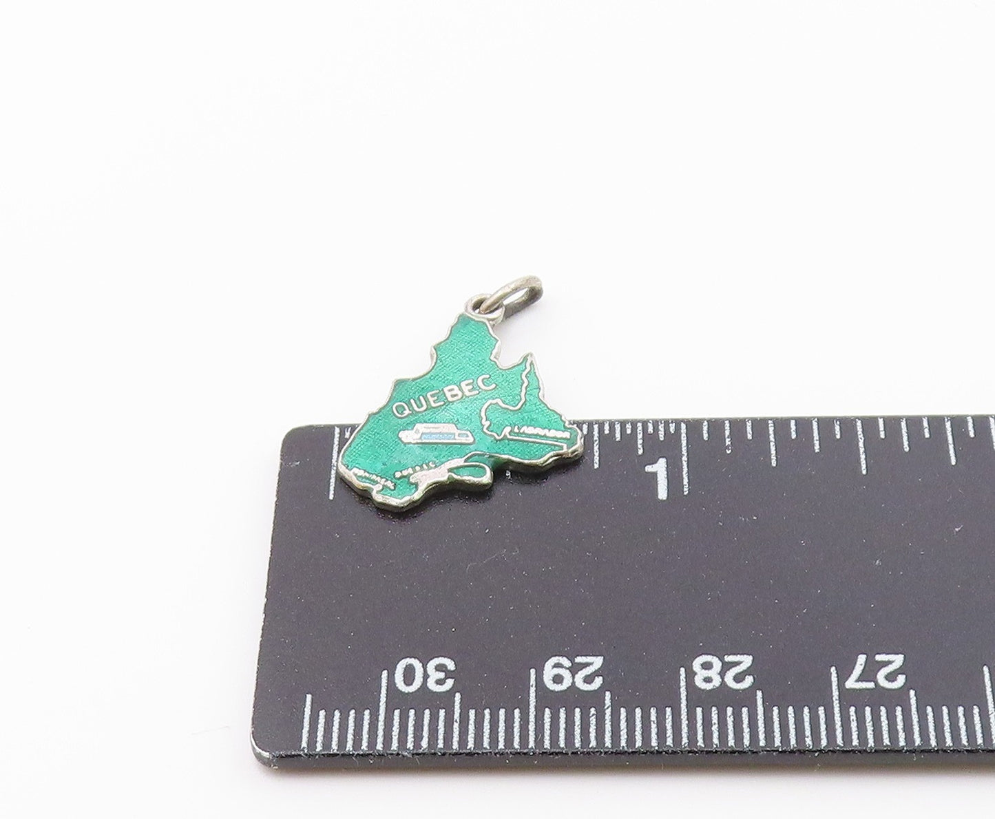 925 Sterling Silver  Vintage Enamel Map Of Canada Drop Pendant  PT18323