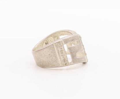 925 Sterling Silver Vintage Ring DAVID SIGAL Designer L Cutout  Sz 7 RG28992