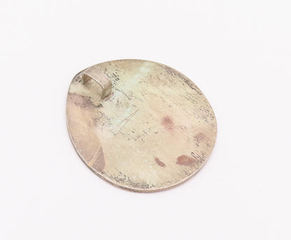 925 Sterling Silver Vintage Pendant Designer Solid Round Etched Pattern  PT22815