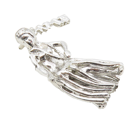925 Sterling Silver  Vintage Petite Shiny Lady Figure Hawaii Pendant  PT6826