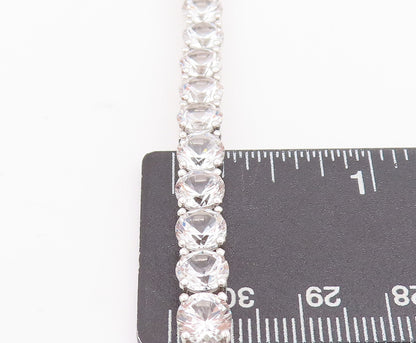 925 Sterling Silver Vintage Bracelet Round Cut Link CZ Tennis Bracelet  BT10313