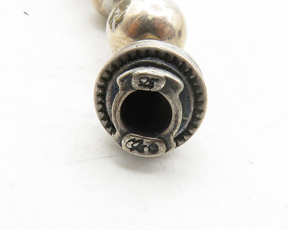 CAROLYN POLLACK 925 Silver  Vintage Dark Tone Smooth Beaded Necklace  NE2195