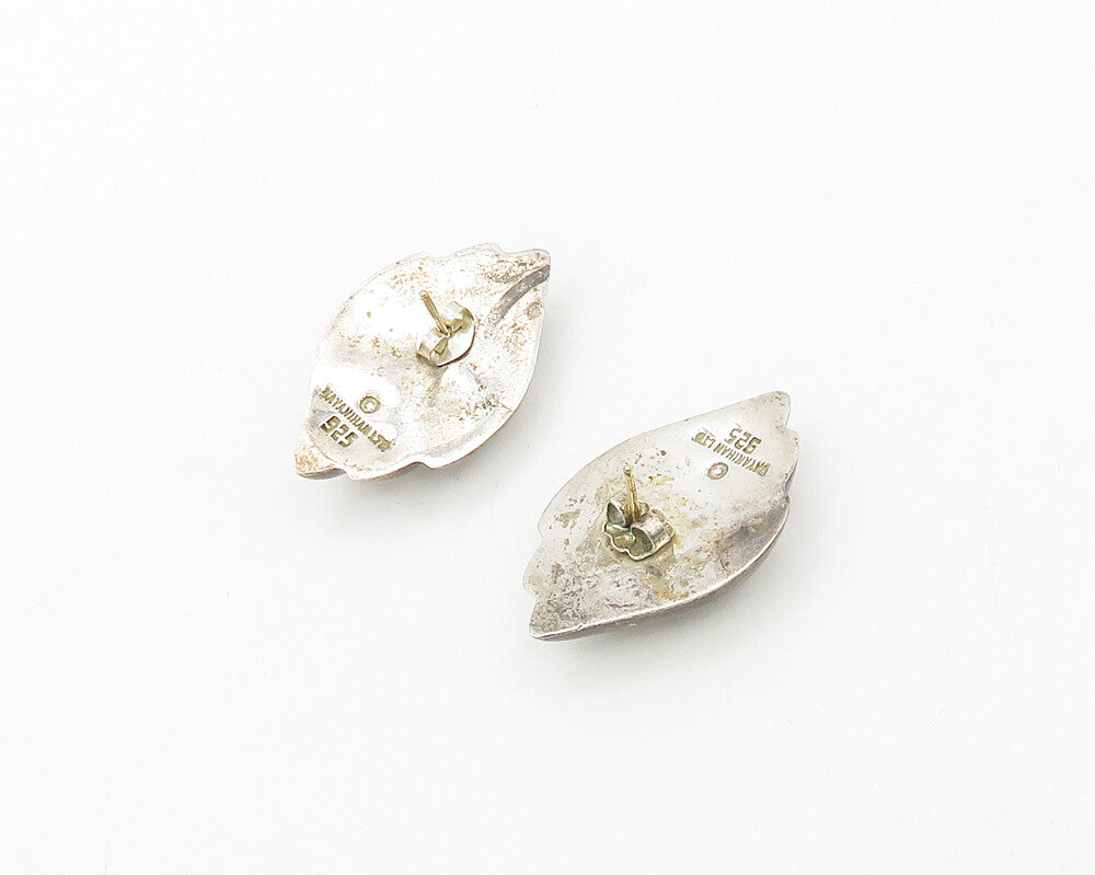 BAYANIHAN 925 Silver & 14K GOLD  Vintage Fluted Shiny Drop Earrings  EG9226