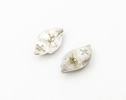 BAYANIHAN 925 Silver & 14K GOLD  Vintage Fluted Shiny Drop Earrings  EG9226