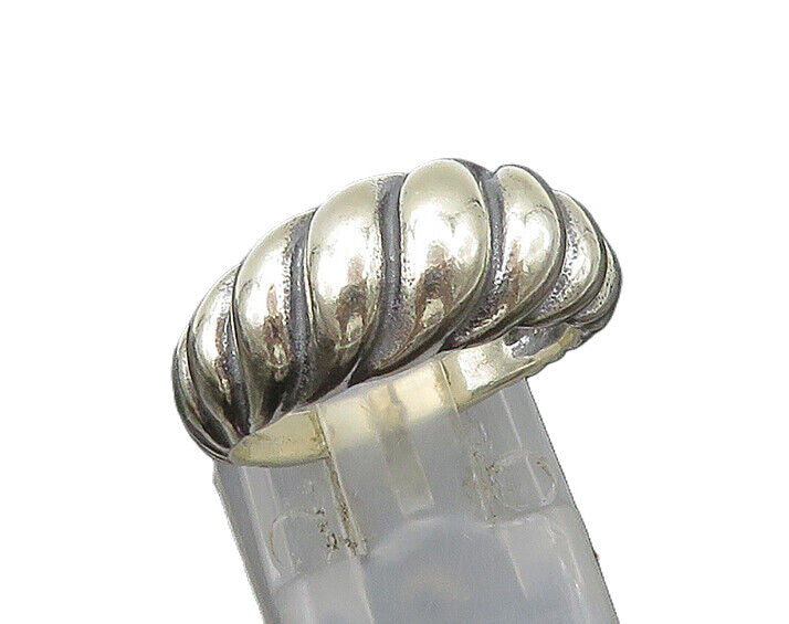 CAROLYN POLLACK 925 Silver  Vintage Shiny Fluted Dome Band Ring Sz 6  RG22229