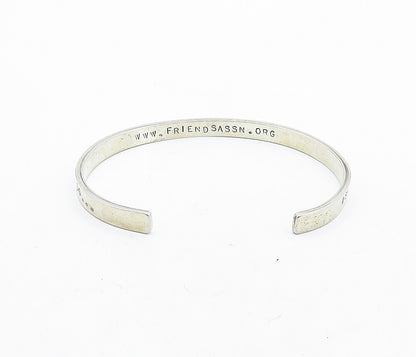 925 Sterling Silver  Vintage Amazing Woman Stamped Quote Cuff Bracelet  BT2562