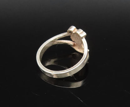 MIDDLE EAST 925 Silver  Vintage Etched Pharaoh Head Cutout Ring Sz 5  RG26018