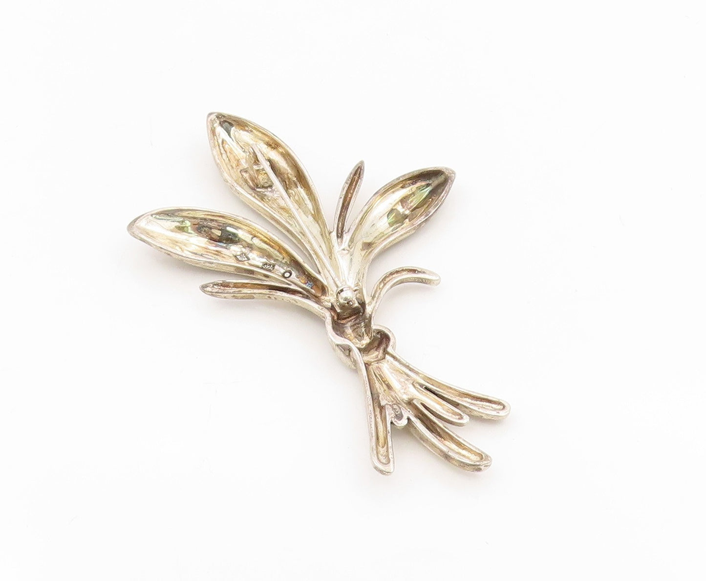 925 Sterling Silver Vintage Brooch JUDITH JACK Botanical Lily Bouquet  BP12123