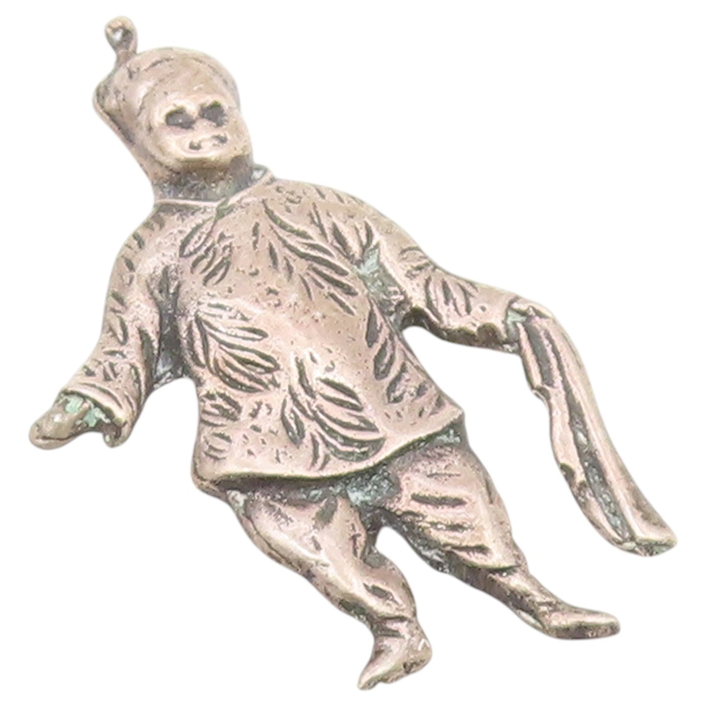 925 Sterling Silver Vintage Brooch Pin Man Holding Scarf Figural Cutout  BP12626