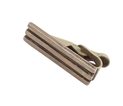 MEXICO 925 Silver  Vintage Raised Bordered Parallel Lines Tie Clip  TR3544