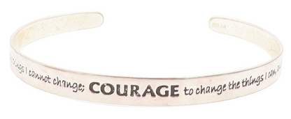925 Sterling Silver Vintage Bracelet Engraved Courage Serenity Prayer  BT11483