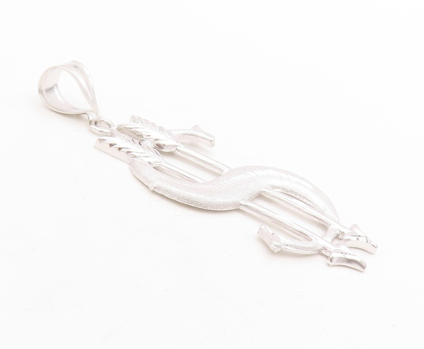925 Sterling Silver Vintage Pendant Large Solid Cutout Dollar Symbol  PT23885