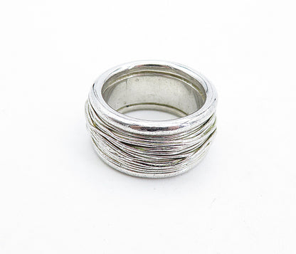 DESIGNER 925 Silver  Vintage Topaz Interlaced Wire Band Ring Sz 6  RG4690