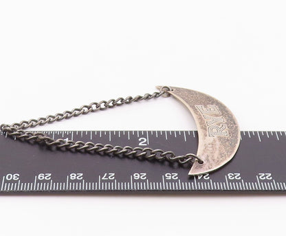 925 Sterling Silver  Vintage Oxidized Rye Bottle Label Tag   TR3093