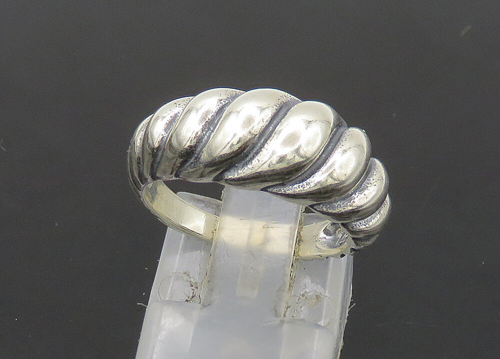 CAROLYN POLLACK 925 Silver  Vintage Shiny Fluted Dome Band Ring Sz 6  RG22229