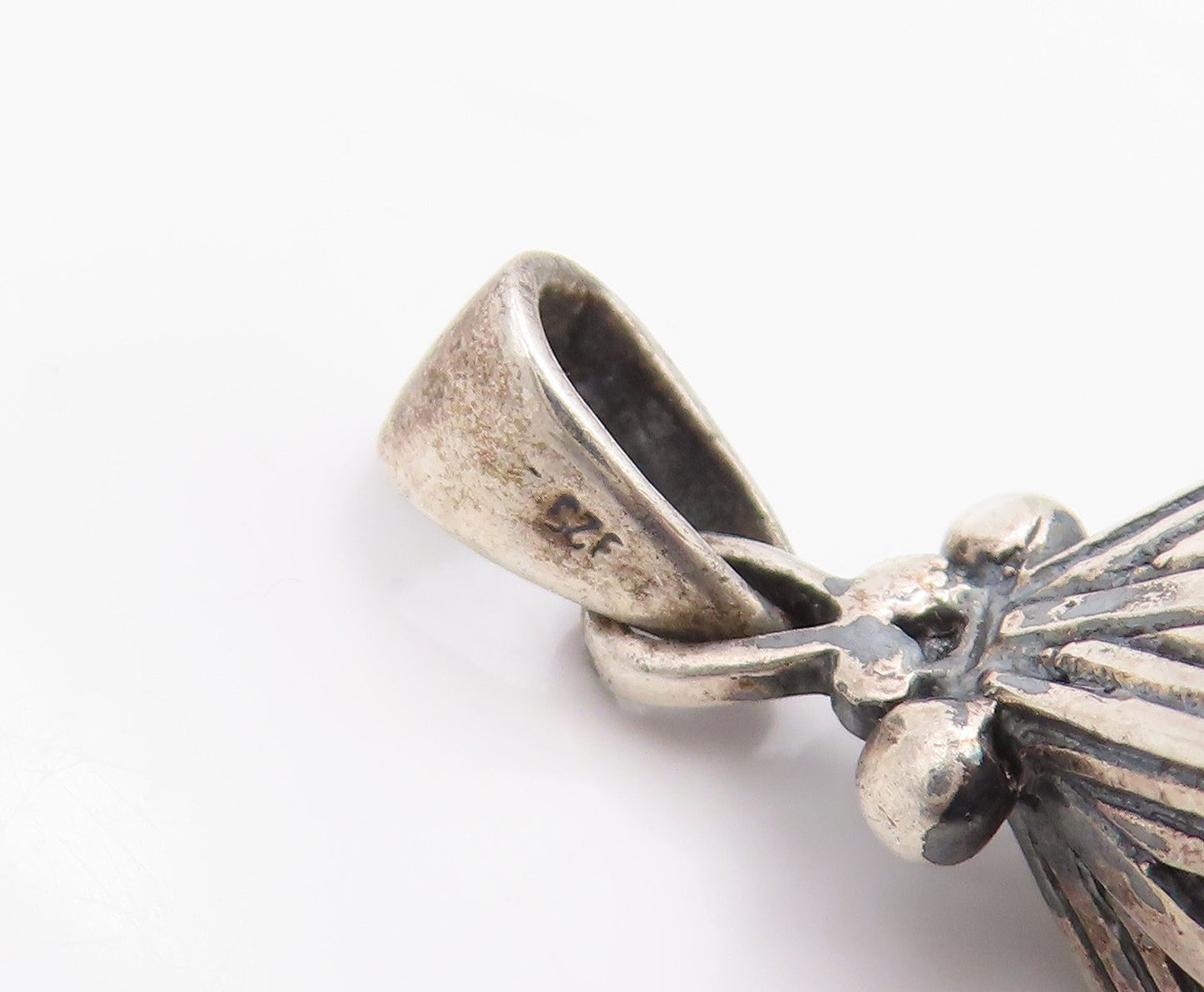 925 Sterling Silver Vintage Pendant Classic Scrollwork Cutout Drop Charm PT26056