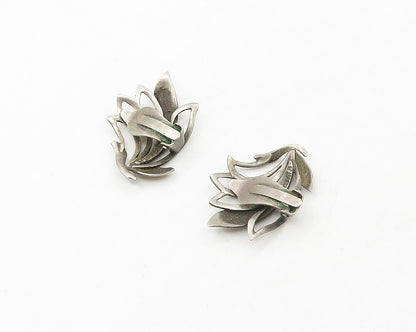 JUST A. 925 Silver  Vintage Antique Floral Motif Non Pierce Earrings  EG9150