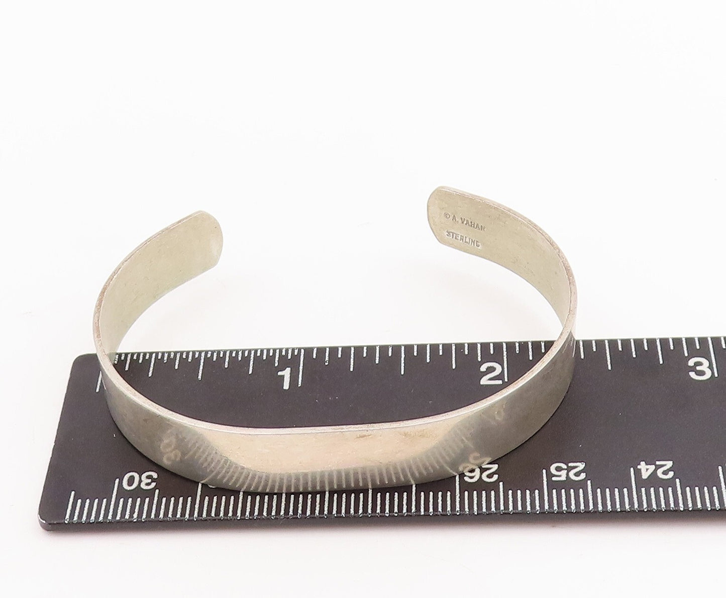 925 Sterling Silver Vintage Bracelet ALWAND VAHAN Minimalist Cuff  BT10688