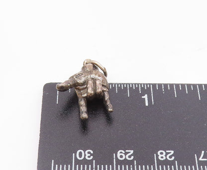 925 Silver  Vintage Rockstar Rock & Roll Hand Sign Charm Pendant  PT21411