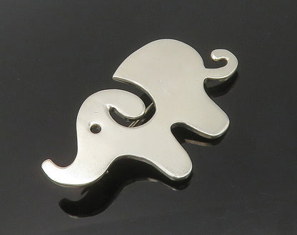 MEXICO 925 Sterling Silver  Vintage Shiny Elephant Animal Brooch Pin  BP7017