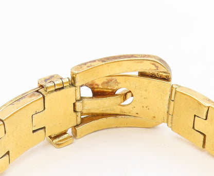 925 Sterling Silver Vintage Bracelet Gold Plated PAT AREIAS Buckle Link  BT11594