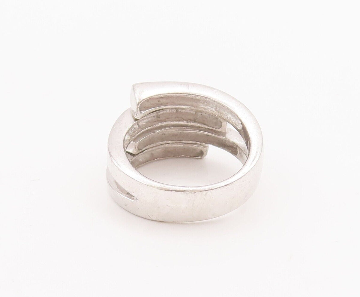 925 Sterling Silver Vintage Ring Solid Cutout Shank Bypass  Sz 7  RG28501
